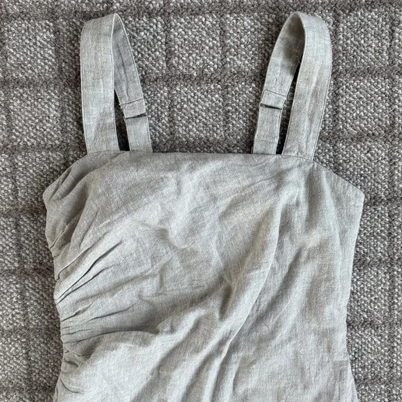 Women’s Abercrombie & Fitch Printed Linen Dress Tan. Size S. - Picture 2 of 7